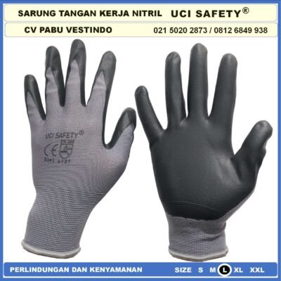 Uci Safety Perkebunan Pabrik Mekanik Nitril Greasy Multi Purpose Hitam Black Tukang En 388 4131 - Gambar 2
