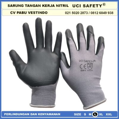 Uci Safety Perkebunan Pabrik Mekanik Nitril Greasy Multi Purpose Hitam Black Tukang En 388 4131