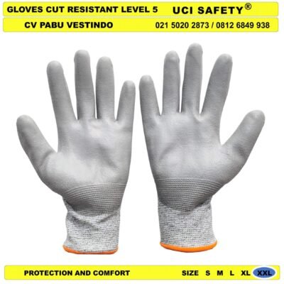 Cut Glove Sarung Tangan Pabrik Safety Kerja Glove - Gambar 3