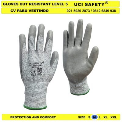 Warna Abu Abu, Hitam Anti Potong Sarung Tangan Glove - Gambar 4