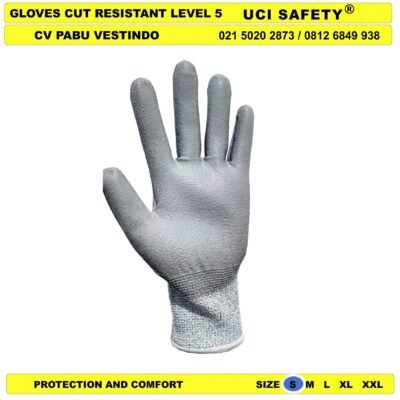 Sarung Tangan Sarung Tangan safety Gloves Berkebun Warna Abu Abu, Hitam Glove - Gambar 4
