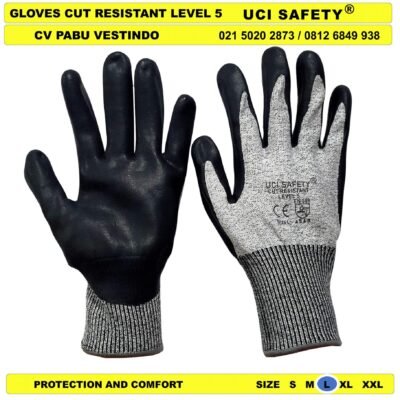 Tebal Motor En 388 4543 Karet Polyurethane Berkebun Glove