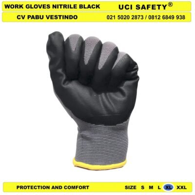 Electrical Greasy Nitril Security Abu abu-Black - Gambar 2