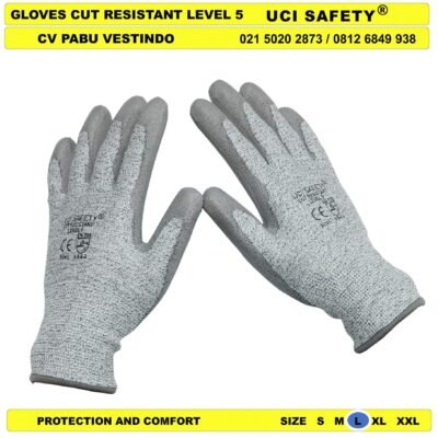 Cut Glove Sarung Tangan Pabrik Safety Kerja Anti Potong Glove - Gambar 3