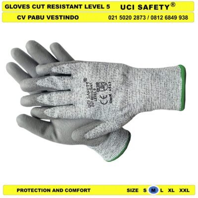 Warna Abu Abu, Hitam Pabrik Anti Slip Glove - Gambar 2