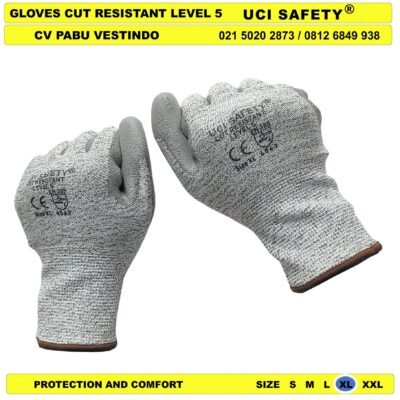 Tebal Sarung Tangan Karet Polyurethane Anti Benda Tajam Pabrik Glove