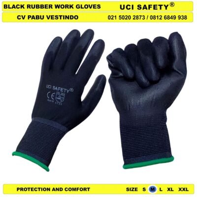 Coating Karet Uci Safety Polyurethane Anti Slip Sarung Tangan - Gambar 3
