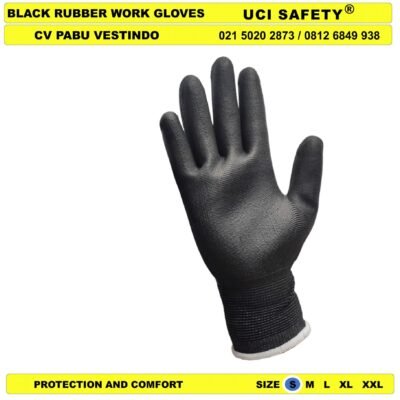 Uci Safety Sarung Tangan Palm Fit Hitam Black Polyurethane