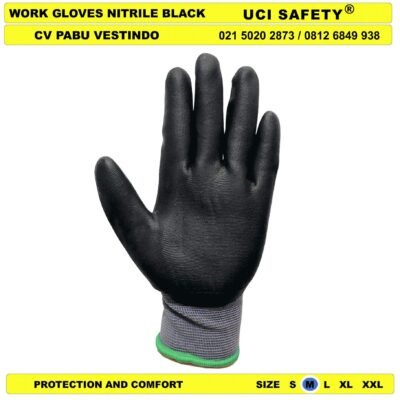 Ukuran M L XL Anti Slip Uci Safety En 388 safety Gloves - Gambar 5