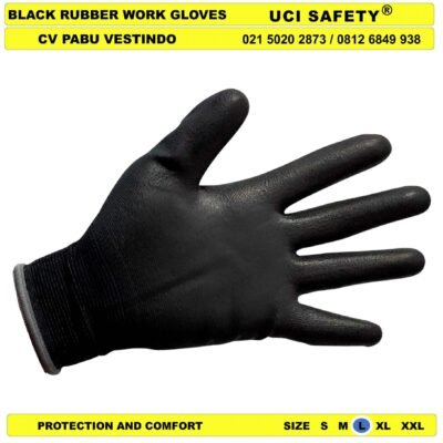 Uci Safety Anti Slip Coating Karet Proyek Tukang Bagunan Palm Fit Sarung Tangan - Gambar 3