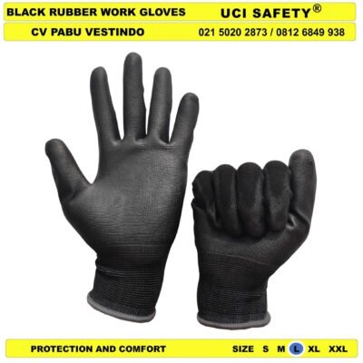 Anti Slip Proyek Tukang Bagunan Hand Gloves Palm Fit Polyurethane Sarung Tangan - Gambar 3