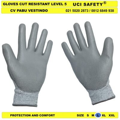 Welding Anti Licin Cutting Uci Safety Anti Sayat Glove - Gambar 2