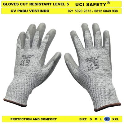 bengkel Anti Iris Hppe Uci Safety Cut Resistant Level 5 Bengkel Glove