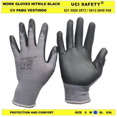 Hitam-Grey Anti Licin Uci Safety Bengkel Teknisi