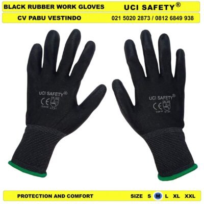 Berkebun Uci Safety Bahan Nylon Polyester Proyek Tukang Bagunan Telapak Tangan dilapisi karet Sarung Tangan