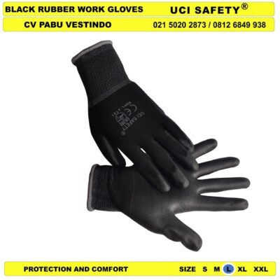 Coating Karet Hitam Black Uci Safety Dilapisi Karet Packing - Gambar 2