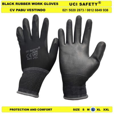 Telapak Tangan dilapisi karet Uci Safety Sarung Tangan Anti Slip PU - Gambar 2