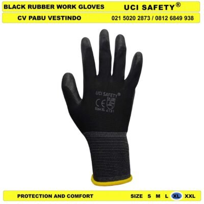 Uci Safety otomotif Mekanik Bengkel Montir Motor Telapak Tangan dilapisi karet Safety Gloves Sarung Tangan - Gambar 3