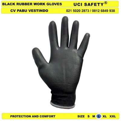 Bahan Nylon Polyester otomotif Mekanik Bengkel Montir Motor Uci Safety Hitam Black Sarung Tangan - Gambar 2