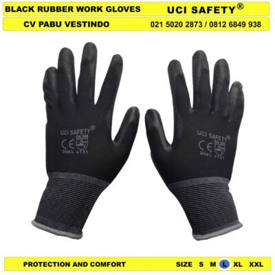 Sarung Tangan Uci Safety Telapak Tangan dilapisi karet Polyurethane - Gambar 5