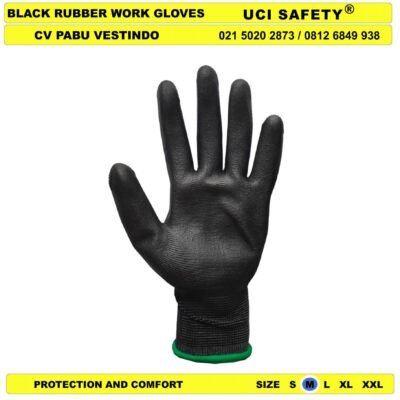 Bahan Nylon Polyester Uci Safety Telapak Tangan dilapisi karet Sarung Tangan Anti Slip