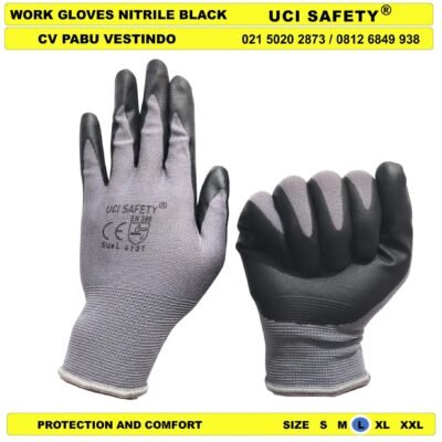 Anti Licin Pengaman kerja Safety Kerja Ukuran M L XL Sarung Tangan Uci Safety - Gambar 5