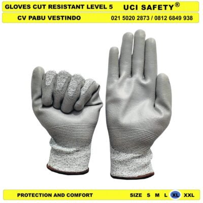 Tebal Anti Pisau Potong Welding dilapisi karet Telapak Tangan Ukuran S M L XL XXL Glove
