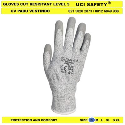 Welding Anti Licin Cutting Uci Safety Glove - Gambar 4