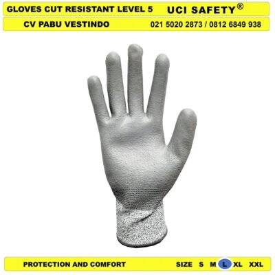 Coating Karet Nitril Cutting Ukuran S M L XL XXL Sarung Tangan Karet Polyurethane Anti Gores Glove