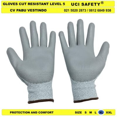 Uci Safety Anti Benda Tajam Tukang Coating Karet Nitril Kaca Kontruksi Glove