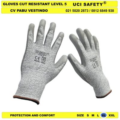 Ukuran S M L XL XXL Cut Resistant Level 5 Mekanik Hand Gloves Industri Anti Iris Glove