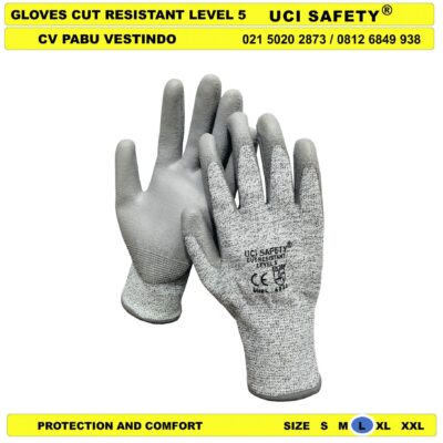 Anti Sayat Tukang Coating Karet Nitril Pabrik Kawat Besi Baja Glove