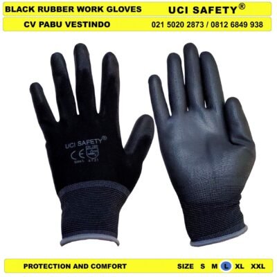 Uci Safety Berkebun Pengaman kerja PU Karet Palmfit Glove - Gambar 4