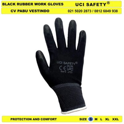 Coating Karet Hand Gloves Industri Pabrik Security Satpam Palmfit Karet - Gambar 3