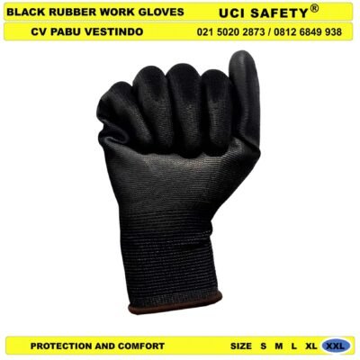 Uci Safety Sarung Tangan otomotif Mekanik Bengkel Montir Motor Kerja Hitam Black - Gambar 4