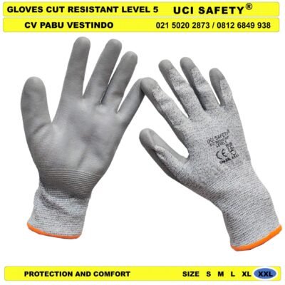 Anti Sayat Tukang Coating Karet Nitril Pabrik Kawat Besi Baja Glove - Gambar 4