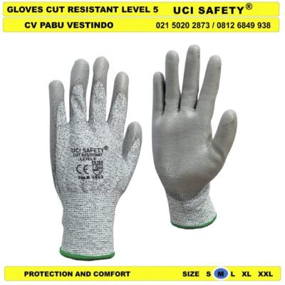 Ukuran S M L XL XXL Cut Resistant Level 5 Mekanik Hand Gloves Industri Glove