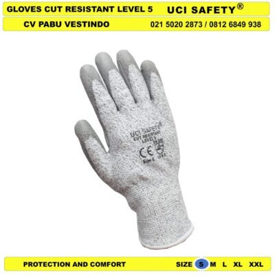 Coating Karet Nitril Cutting Ukuran S M L XL XXL Sarung Tangan Karet Polyurethane Glove