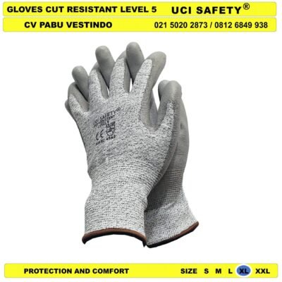 Tebal Anti Pisau Potong Welding dilapisi karet Glove
