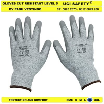 Uci Safety Anti Benda Tajam Tukang Coating Karet Nitril Glove