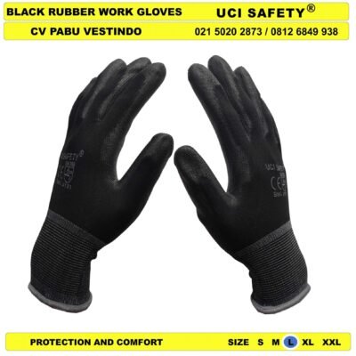 Anti Slip Proyek Tukang Bagunan Hand Gloves Polyurethane Uci Safety Sarung Tangan - Gambar 4