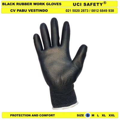 Bahan Nylon Polyester otomotif Mekanik Bengkel Montir Motor Uci Safety Hitam Black Sarung Tangan
