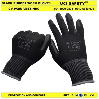 Dilapisi Karet Safety Gloves Uci Safety Sarung Tangan Anti Slip Industri Pabrik - Gambar 5