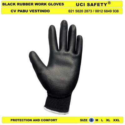 Uci Safety Sarung Tangan otomotif Mekanik Bengkel Montir Motor Kerja Hitam Black