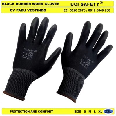 Uci Safety Sarung Tangan Anti Slip Telapak Tangan dilapisi karet Proyek Tukang Bagunan - Gambar 4
