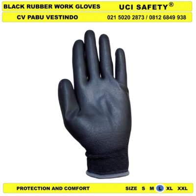 Uci Safety Hand Gloves Polyurethane Karet Sarung Tangan - Gambar 2