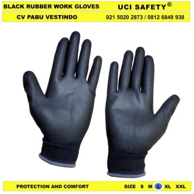 Bahan Nylon Polyester Packing Pengaman kerja Coating Karet Hand Gloves Industri Pabrik - Gambar 4