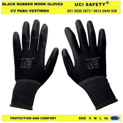 Uci Safety Sarung Tangan Palm Fit Hitam Black Polyurethane - Gambar 4