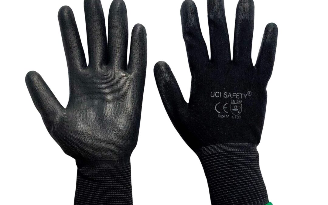 Safety Gloves Kerja Anti Slip Sarung Tangan Bahan Nylon Polyester Uci Safety