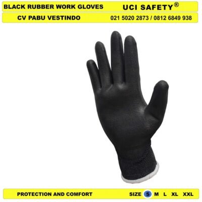 Dilapisi Karet Palm Fit Sarung Tangan Polyurethane Uci Safety